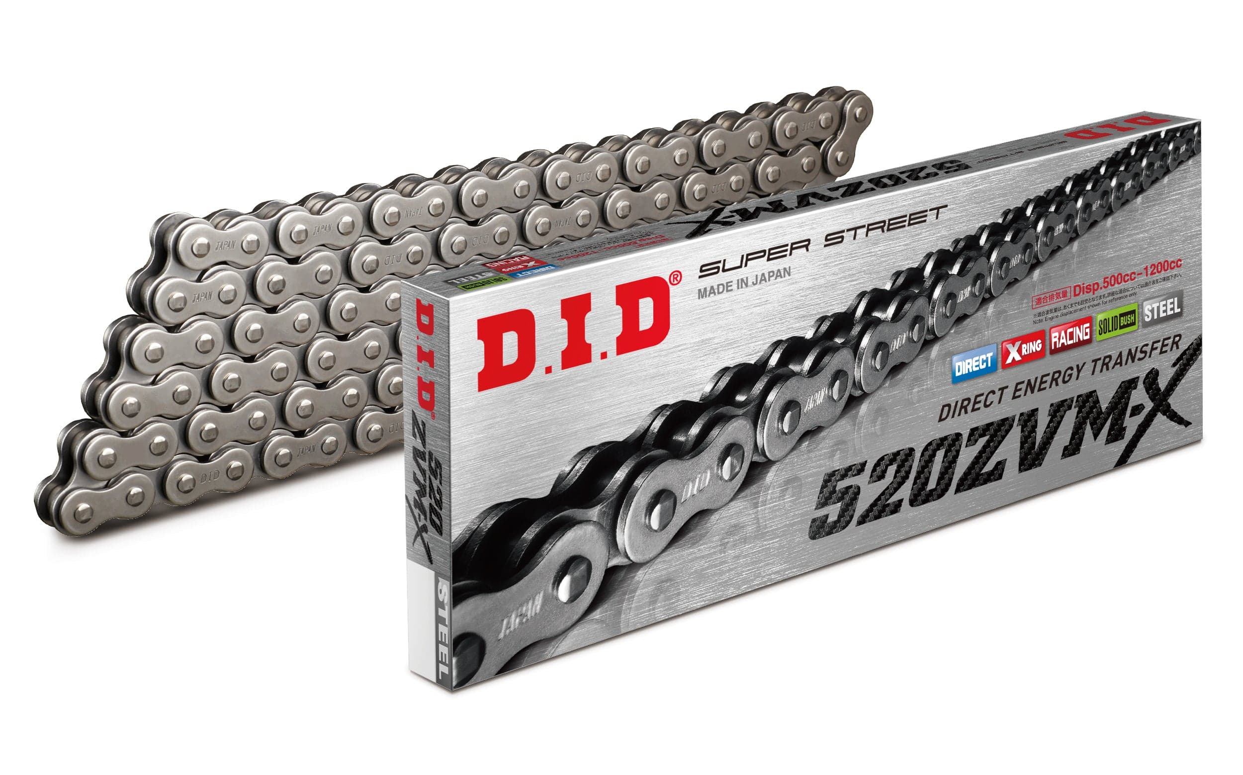 D.I.D 520ZVM-X kjede + låselenke nagletype (ZJ)