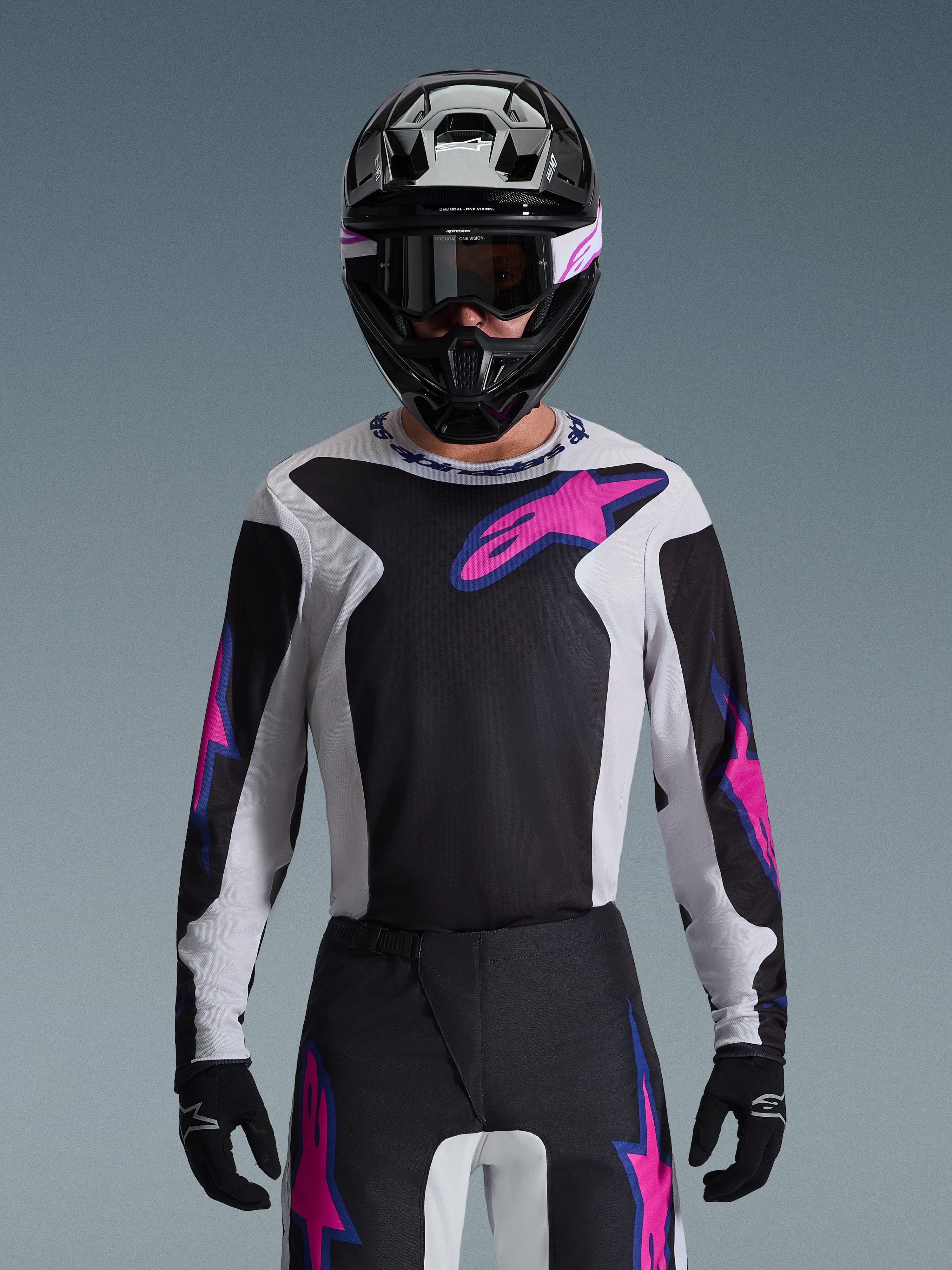 Alpinestars Fluid Grid crosstrøye Svart/Grå/Lilla
