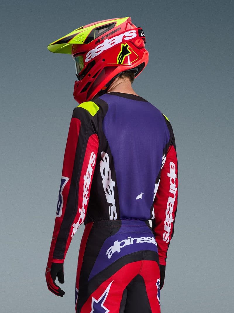 Alpinestars Fluid Grid crosstrøye Rød/Svart/Lilla