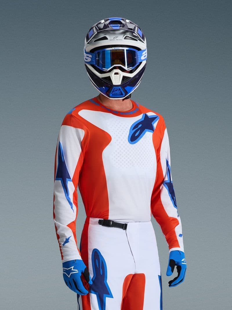 Alpinestars Fluid Grid crosstrøye Oransje/UCLA-blå