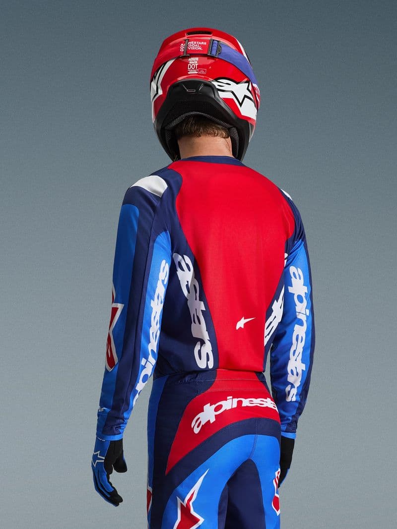 Alpinestars Fluid Grid crosstrøye Blå/Rød