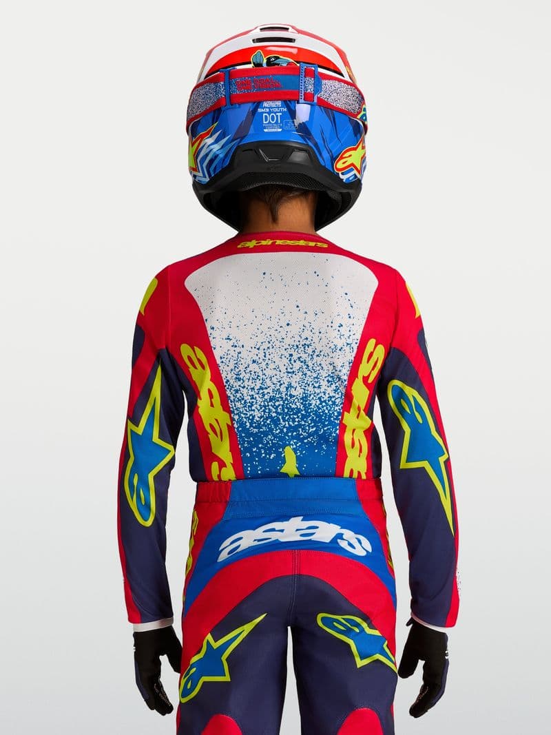 Alpinestars Youth Fluid Drag junior crosstrøye Blå/Rød/Hvit