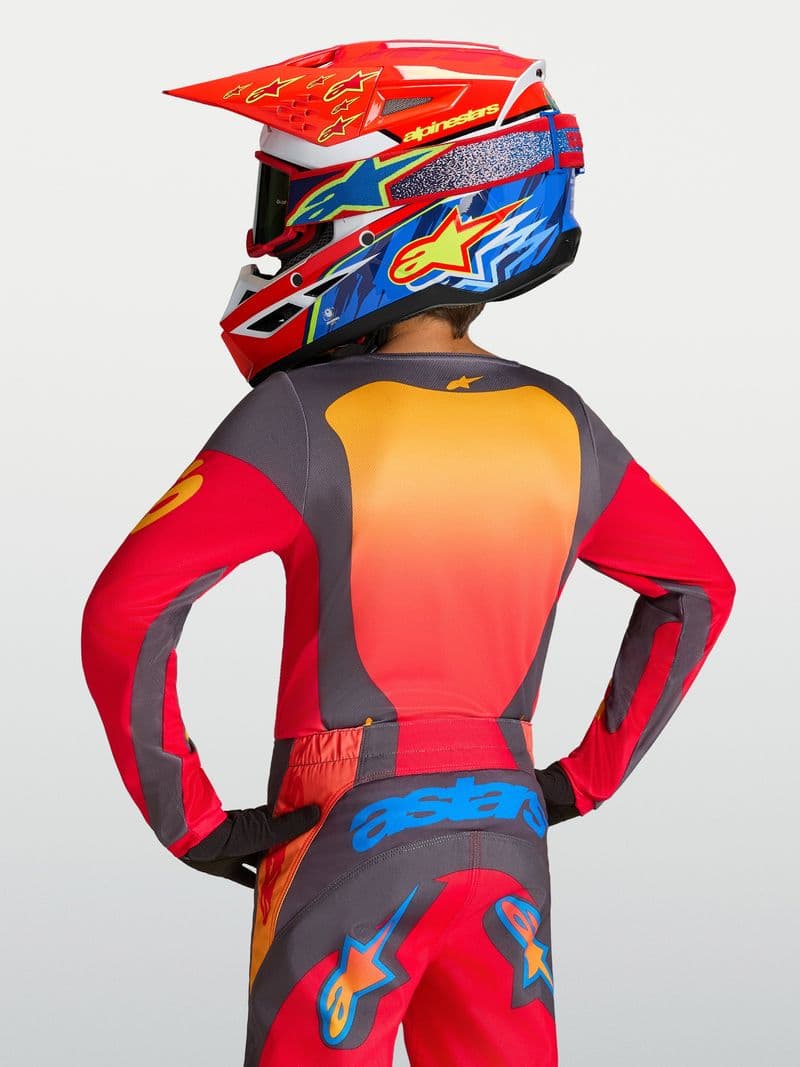 Alpinestars Youth Fluid Hunt junior crosstrøye Rød/Grå/Korall
