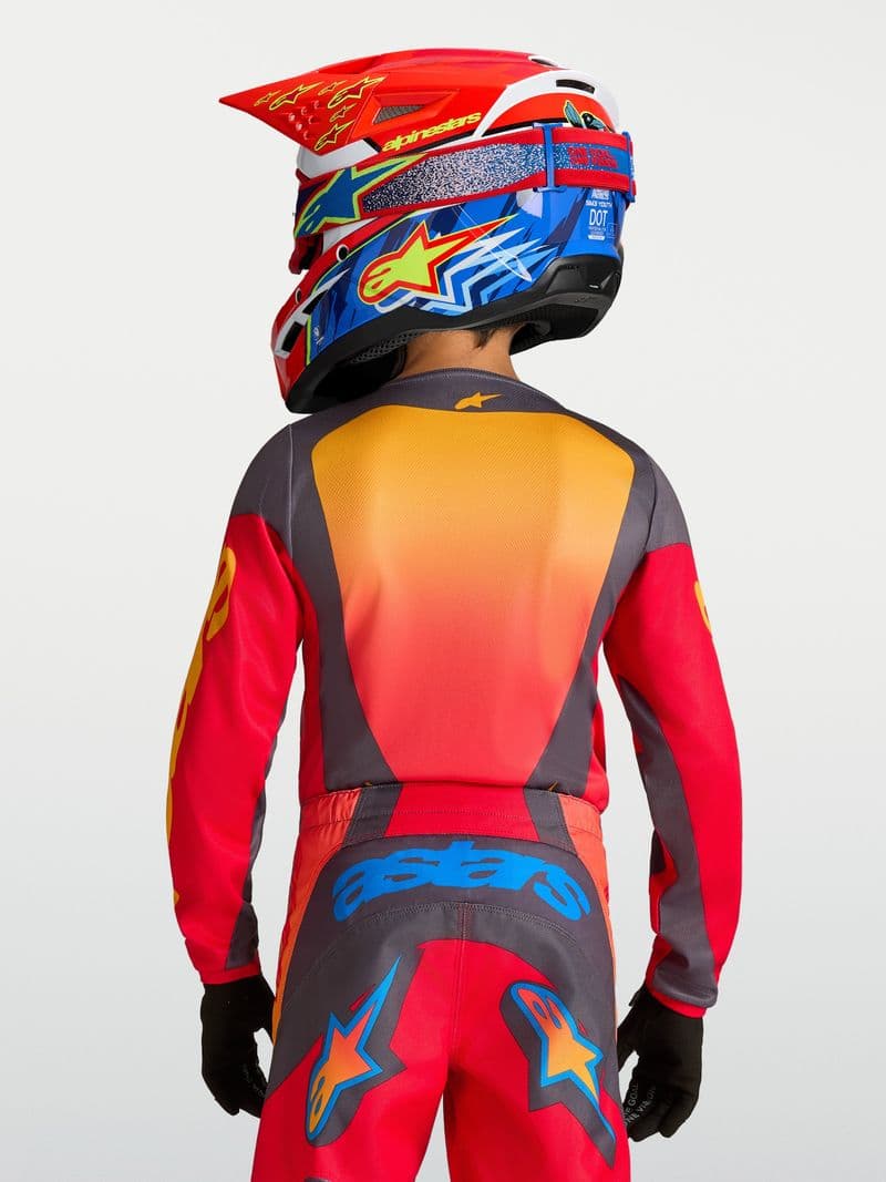 Alpinestars Youth Fluid Hunt junior crosstrøye Rød/Grå/Korall