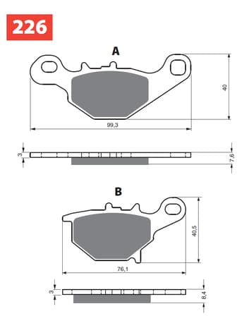 GOLDFREN Brake Pads 226 Ceramic Carbon K1