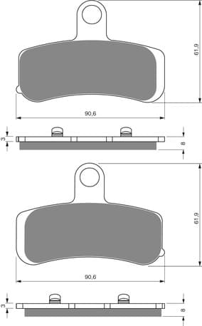 GOLDFREN Brake Pads 275 Ceramic Carbon S3