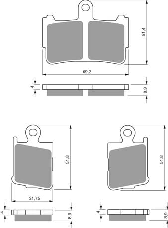 GOLDFREN Brake Pads 298 Ceramic Carbon AD