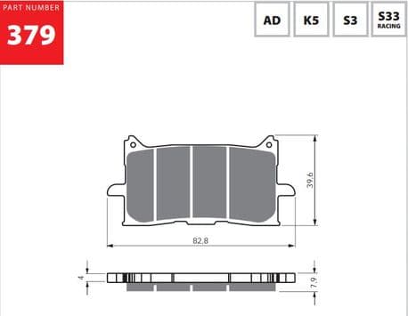 GOLDFREN Brake pads 379 Ceramic carbon AD