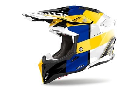 Airoh Aviator 3 Monarch hjelm blå/gul blank