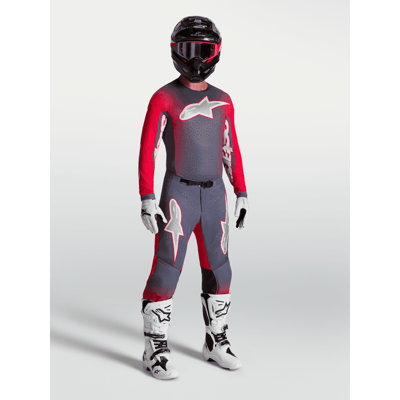 Alpinestars Supertech Hiten AFD crossbukse Grå/Rød Neon/Lilla - bilde 4