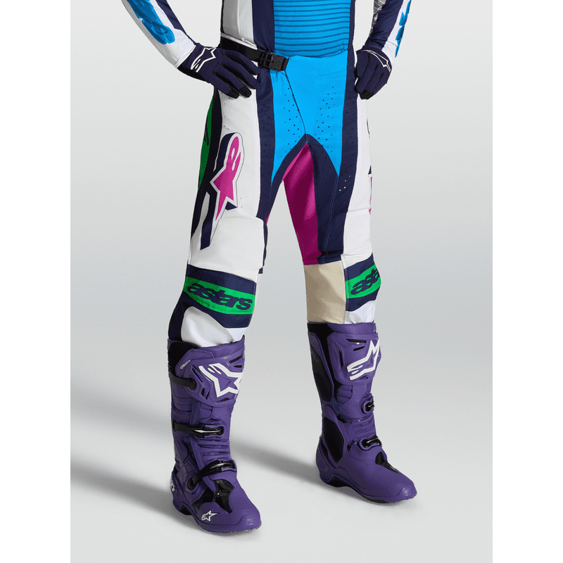 Alpinestars Techstar Maven crossbukse Hvit/Blå/Grønn Neon - bilde 2