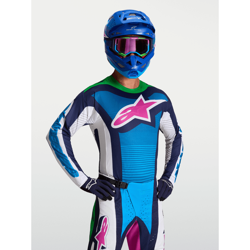 Alpinestars Techstar Maven crosstrøye Hvit/Blå/Grønn Neon - bilde 2