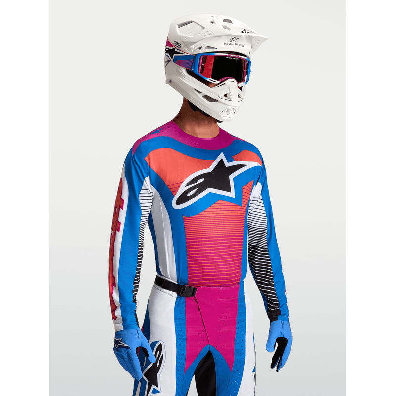Alpinestars Techstar Maven crosstrøye Hvit/Korall/Blå - bilde 2