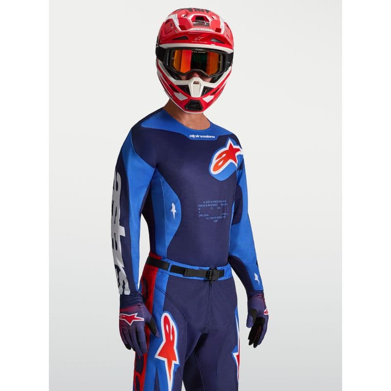 Alpinestars Racer Hunt crosstrøye Blå/Mørk Blå/Rød - bilde 2