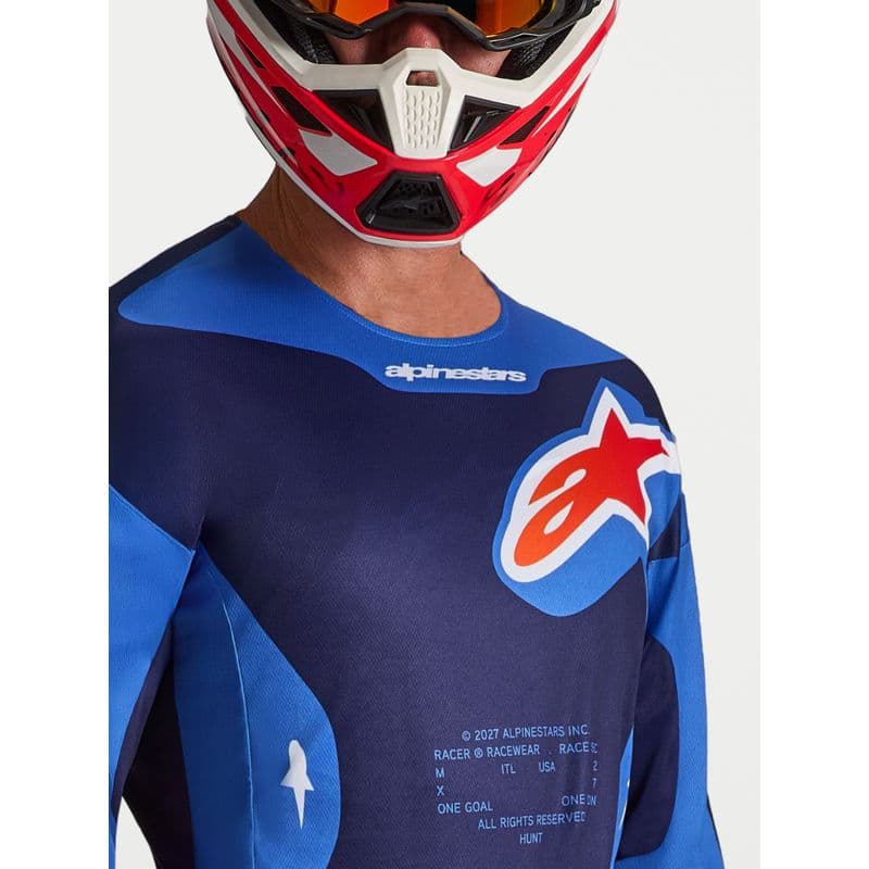 Alpinestars Racer Hunt crosstrøye Blå/Mørk Blå/Rød - bilde 4