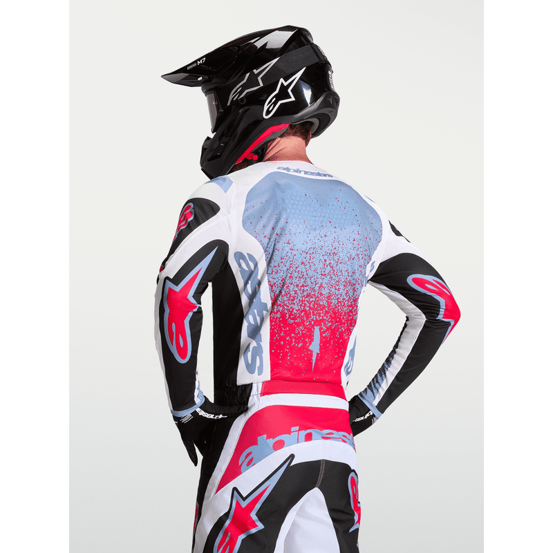 Alpinestars Fluid Drag crosstrøye Sort/Hvit/Blå/Rød Neon - bilde 4