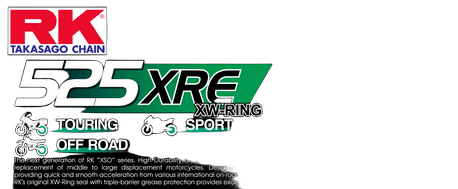 RK 525XRE XW-ringchain +CLF(rivet l.)