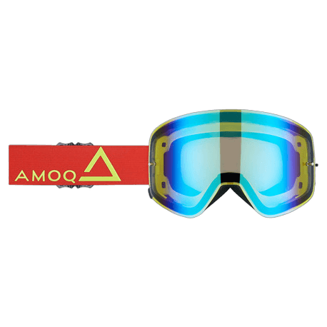 AMOQ MX Goggles Vision Magnetic Red-HiVis - Gold Mirror