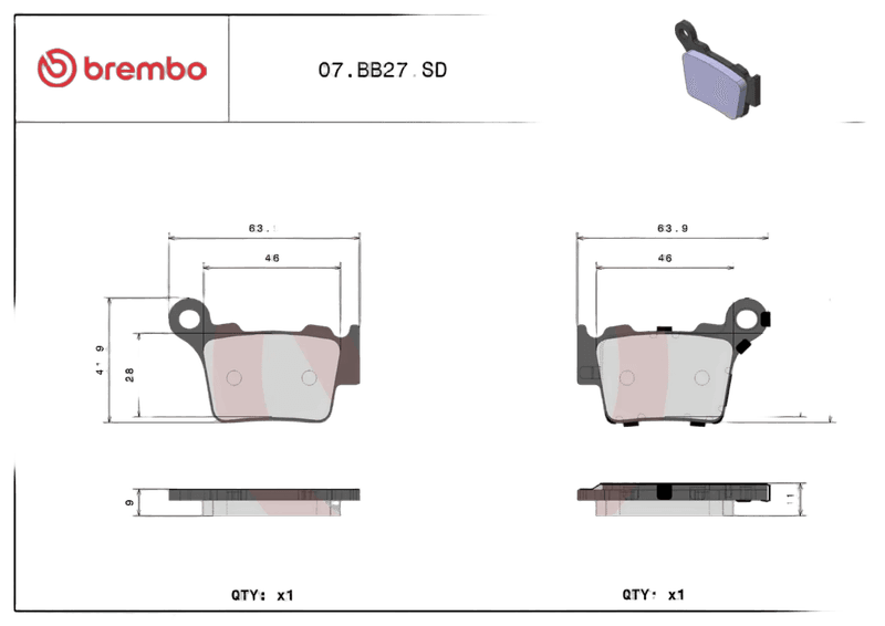 Brembo Brakepads Sintered Off-Road 07BB27SD — bilde 3