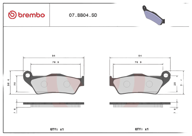 Brembo Brakepads Sintered Off-Road 07BB04SD — bilde 3
