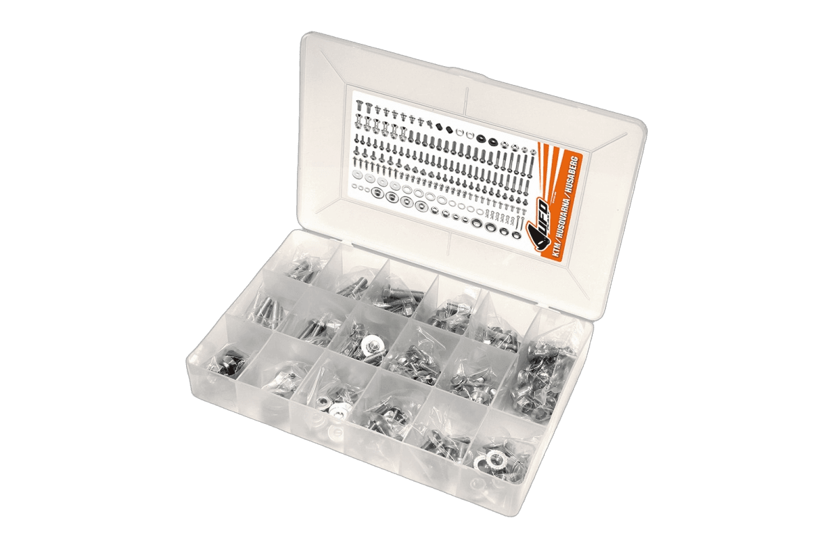 UFO Hardware Complete Professional Pack KTM/HVA/Husaberg - åpen eske med innhold