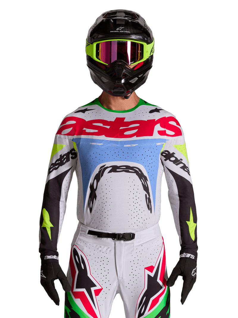 Alpinestars Supertech Dyna crosstrøye Lilla/Grønn Neon/Sort - bilde 1