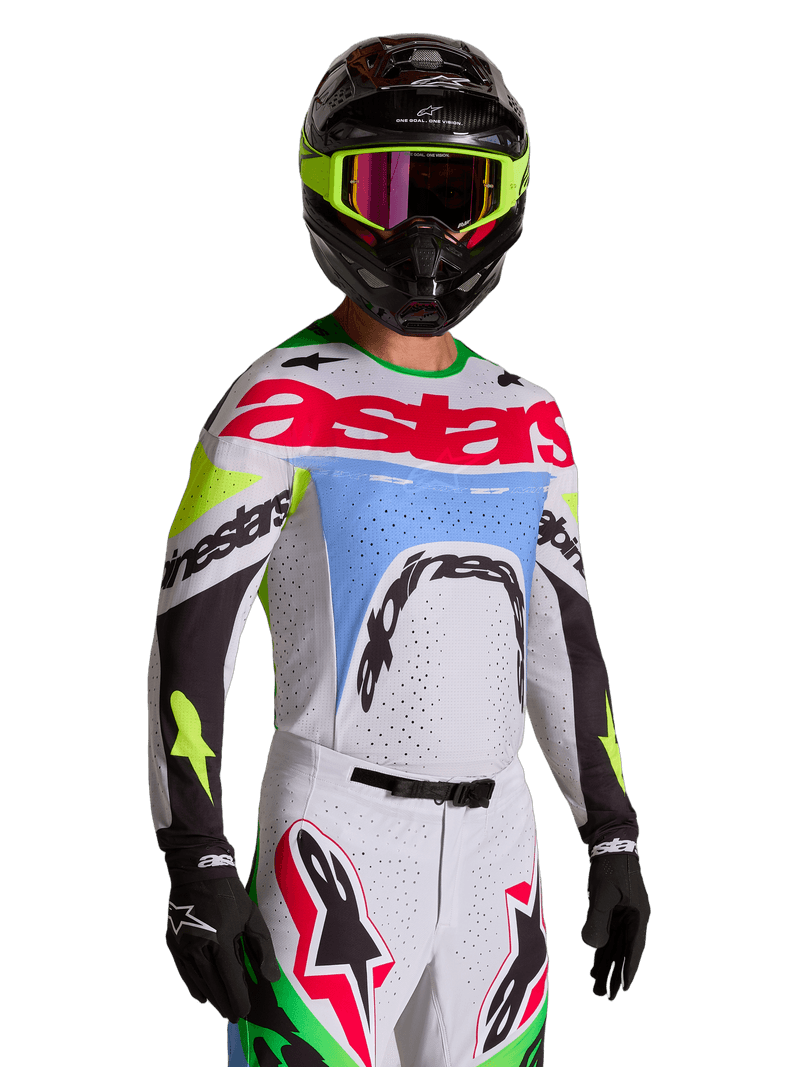 Alpinestars Supertech Dyna crosstrøye Lilla/Grønn Neon/Sort - bilde 2