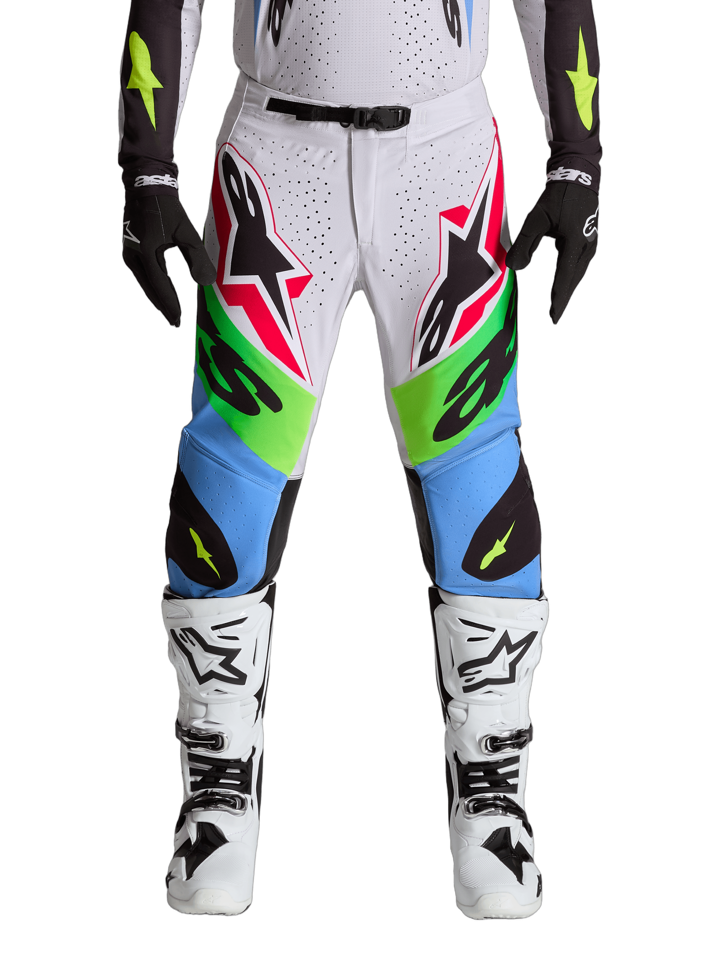 Alpinestars Supertech Dyna crossbukse Grønn Neon/Sort - bilde 1