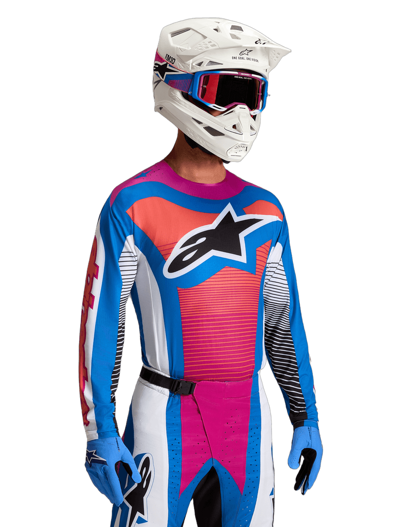 Alpinestars Techstar Maven crosstrøye Hvit/Korall/Blå - bilde 2