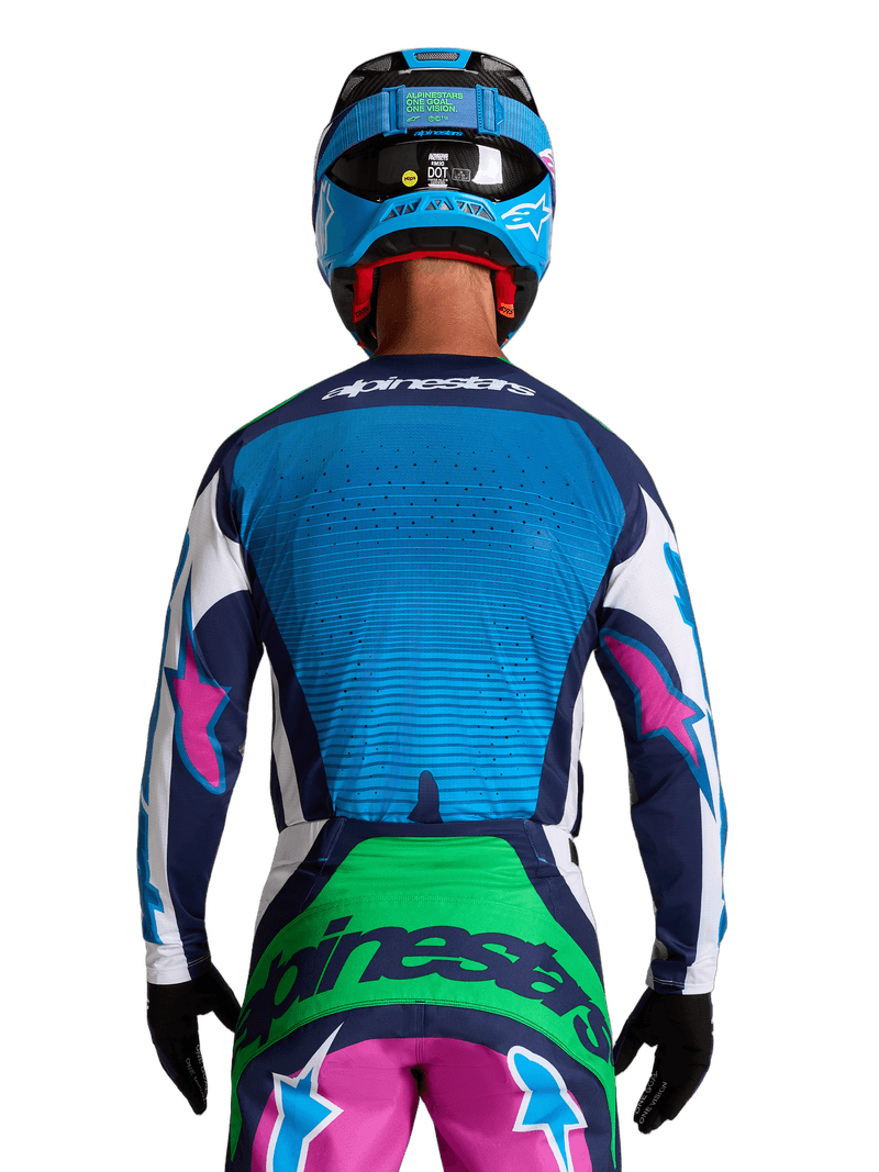 Alpinestars Techstar Maven crosstrøye Hvit/Blå/Grønn Neon - bilde 4
