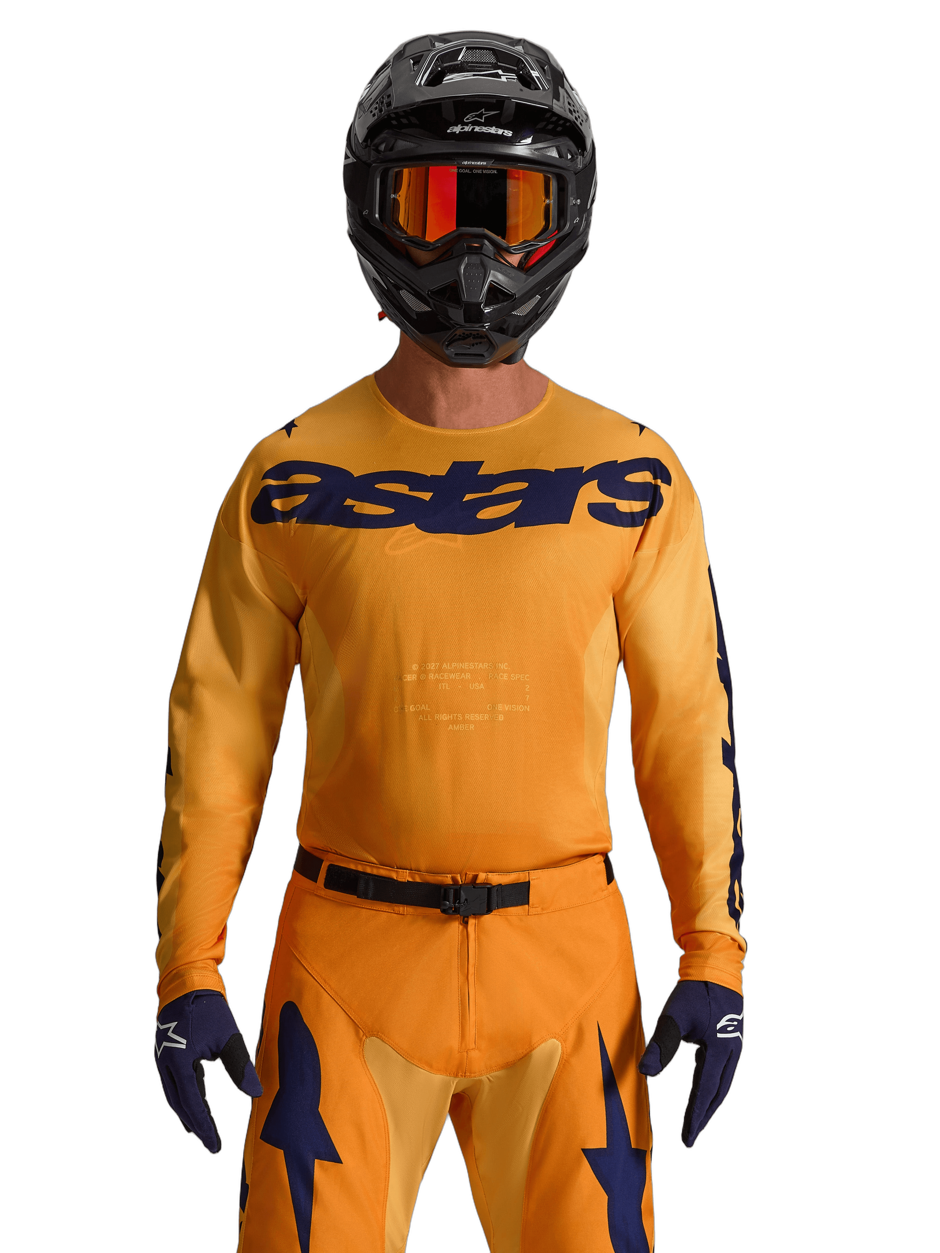 Alpinestars Racer Amber crosstrøye Oransje/Gull/Blå - bilde 1