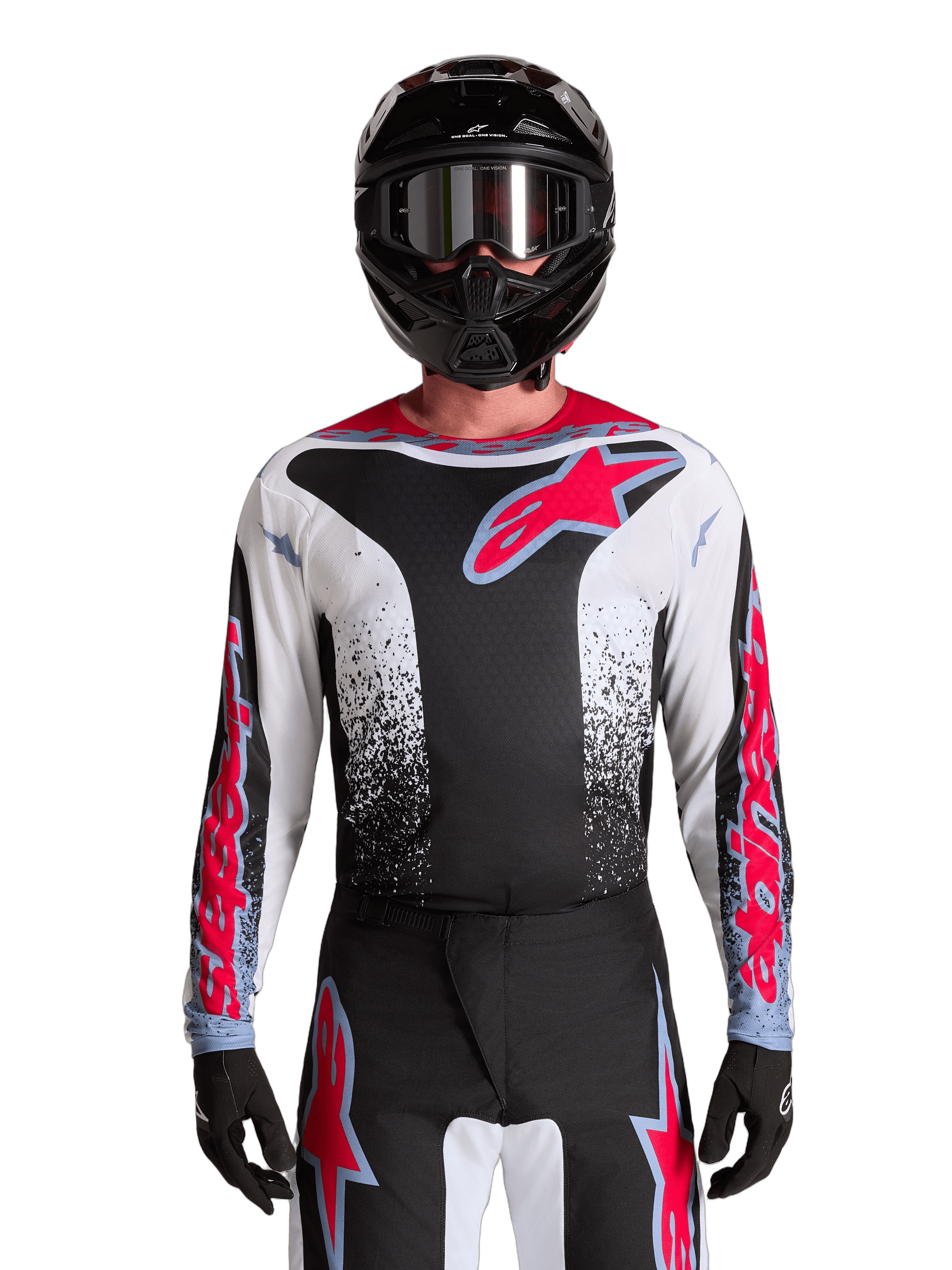 Alpinestars Fluid Drag crosstrøye Sort/Hvit/Blå/Rød Neon - bilde 1