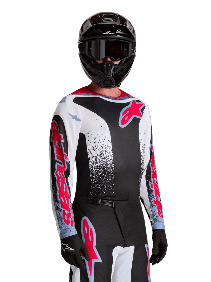 Alpinestars Fluid Drag crosstrøye Sort/Hvit/Blå/Rød Neon - bilde 2