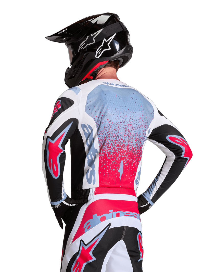 Alpinestars Fluid Drag crosstrøye Sort/Hvit/Blå/Rød Neon - bilde 4