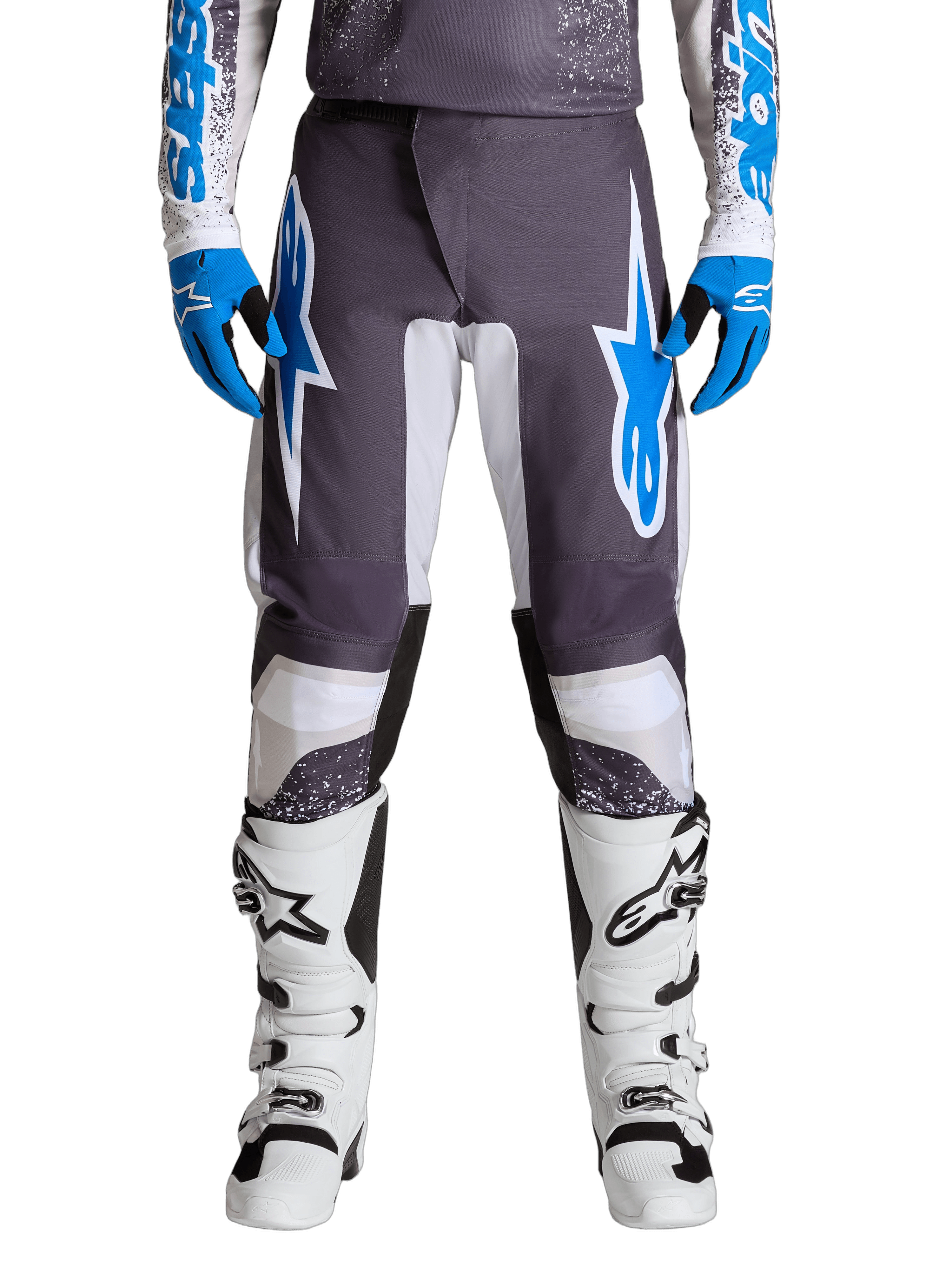 Alpinestars Fluid Drag crossbukse Grå/Lilla/UCLA-blå - bilde 1