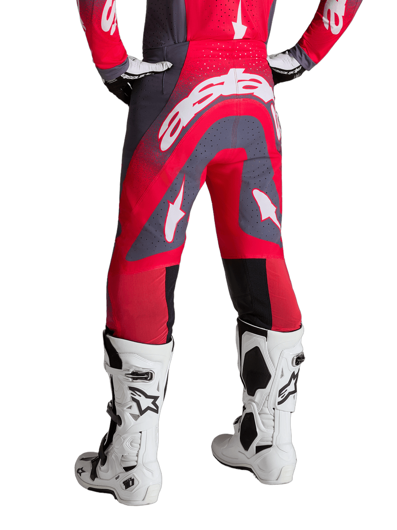 Alpinestars Supertech Hiten AFD crossbukse Grå/Rød Neon/Lilla - bilde 2