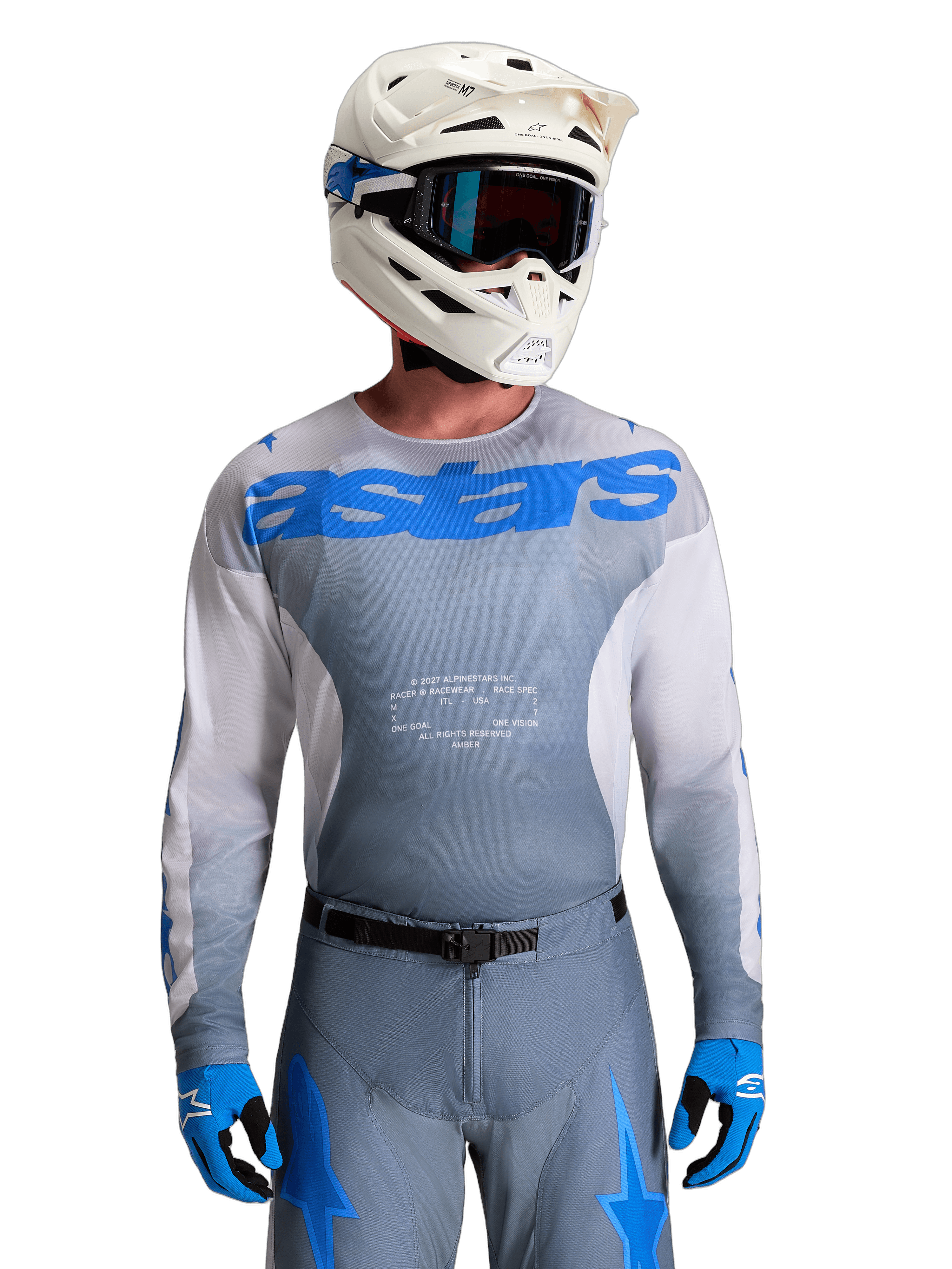 Alpinestars Racer Amber crosstrøye Grå/Lilla/UCLA-blå - bilde 1