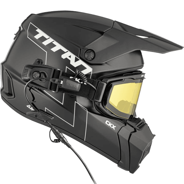 CKX Titan AMS hjelm matt svart med oppvarmede briller