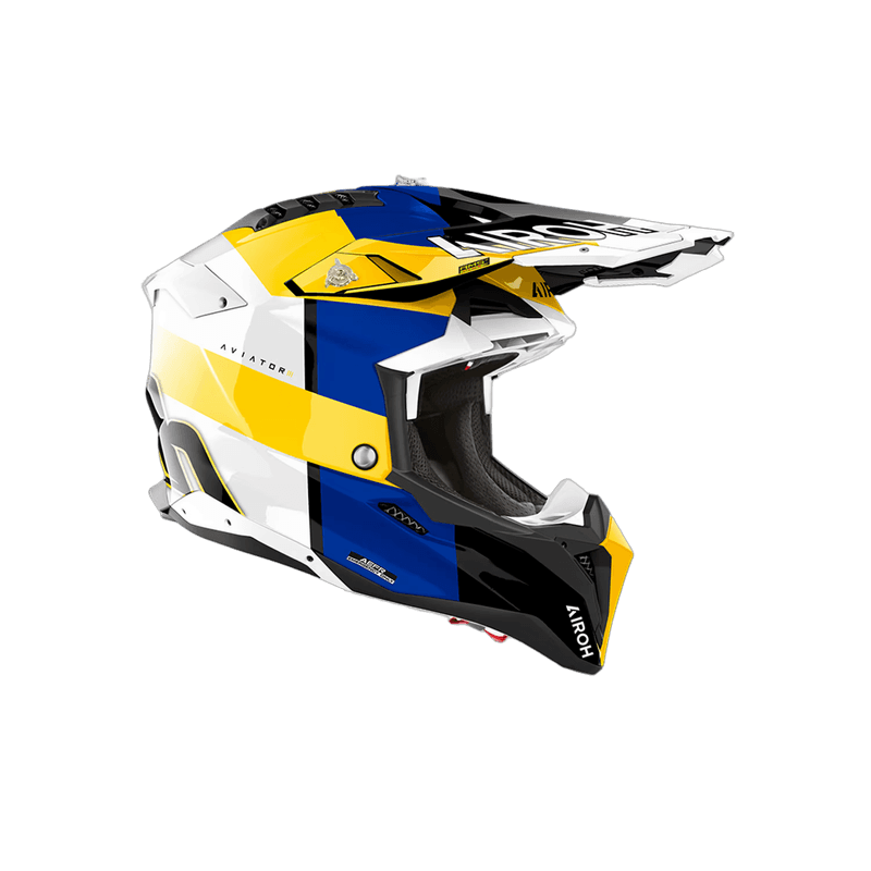 Airoh Aviator 3 Monarch hjelm blå/gul blank