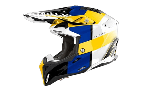 Airoh Aviator 3 Monarch hjelm blå/gul blank