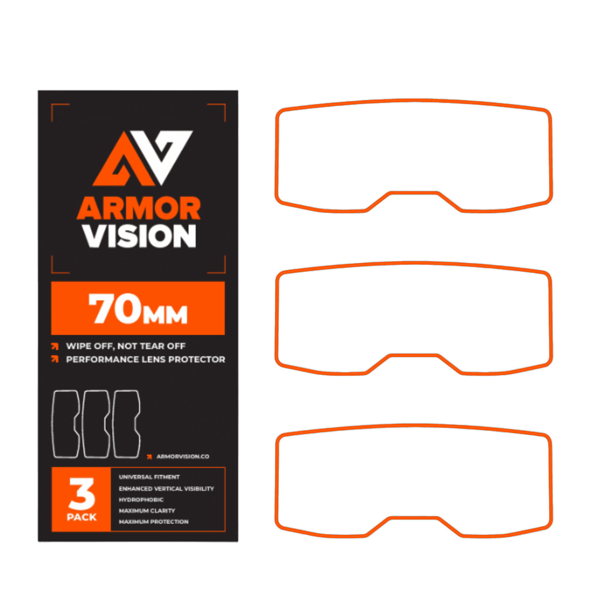 Armor Vision linsebeskytter 70 mm (3-pk)
