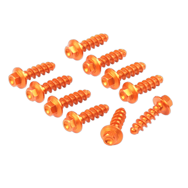 ZETA aluminiumsboltsett for plast KTM, 10 stk, oransje
