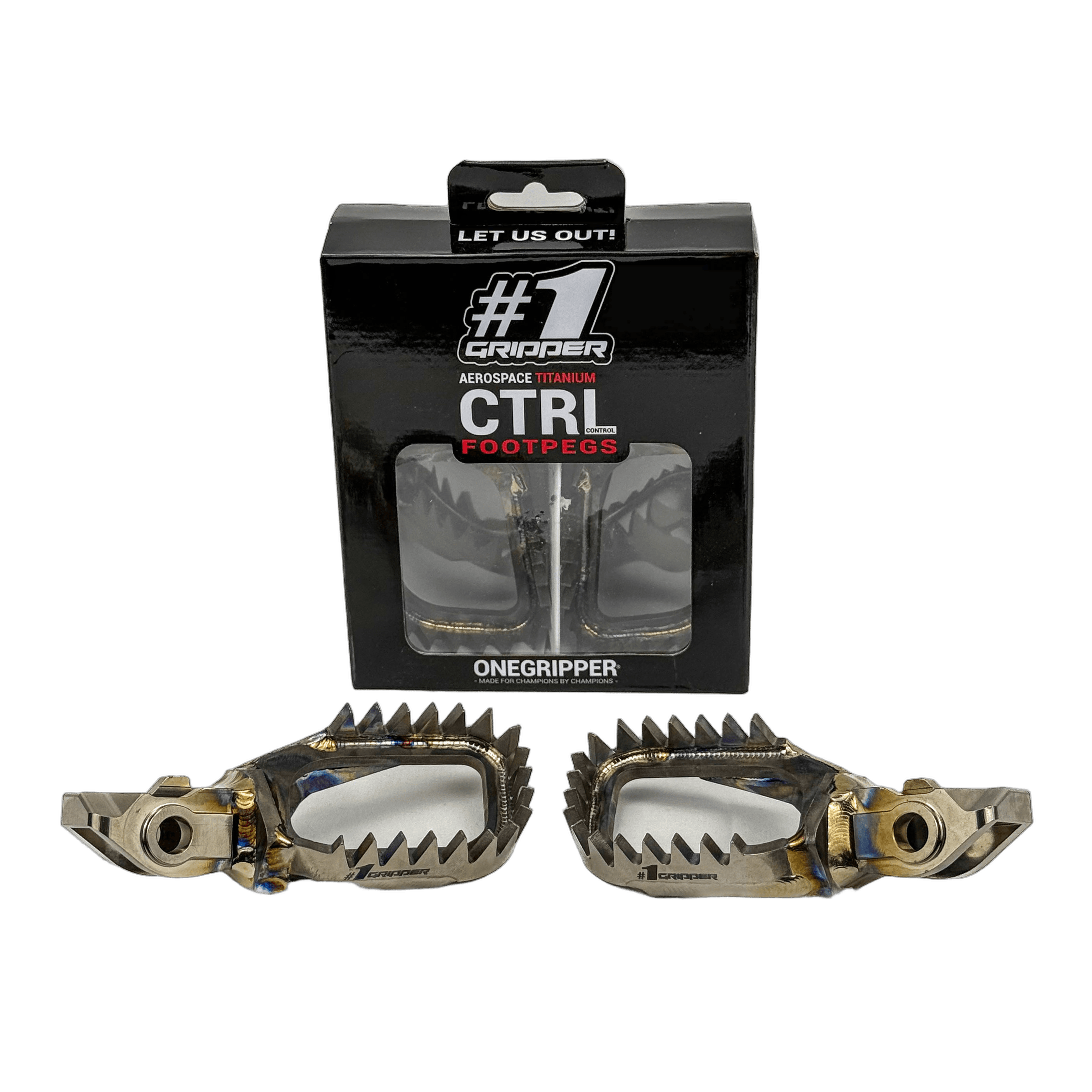 ONEGRIPPER CTRL titan fotpinner KTM/Husqvarna/GAS GAS/Beta, 5 mm ned og 10 mm bak