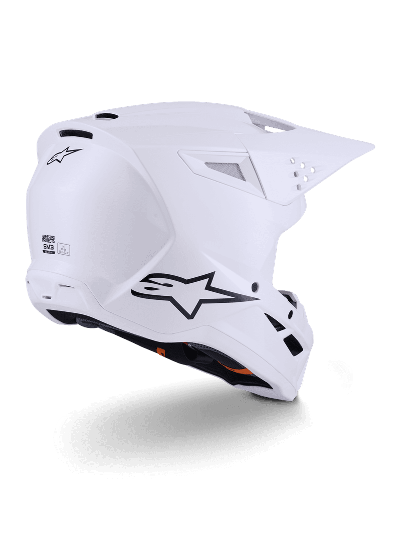Alpinestars S-M3 Solid hjelm hvit blank