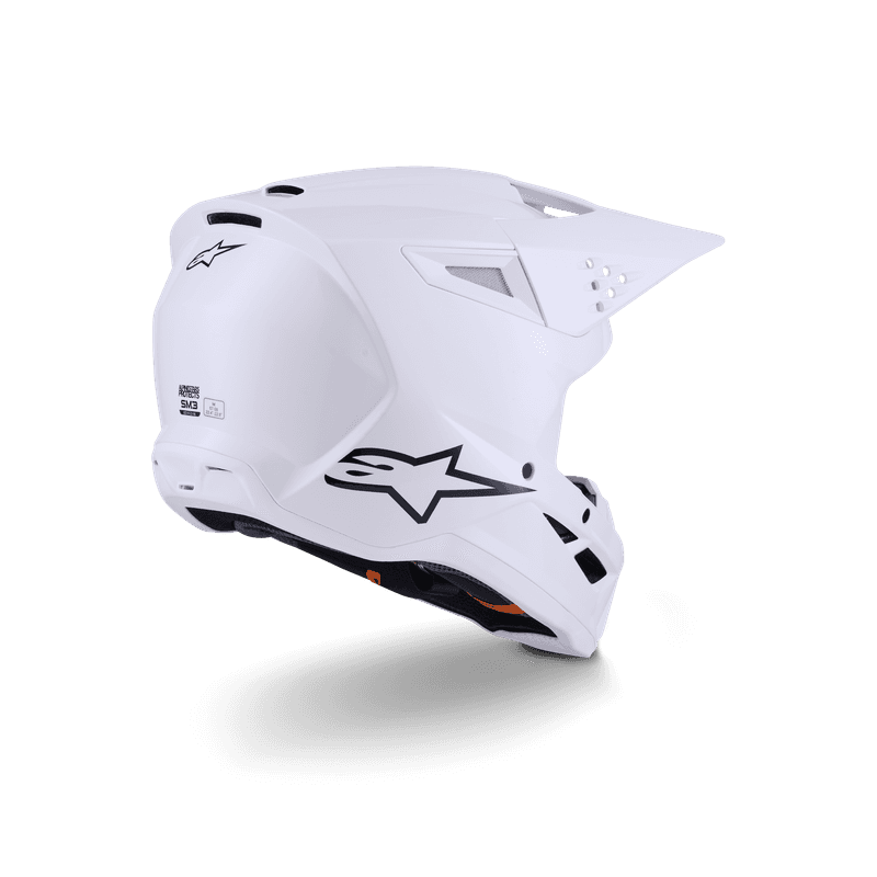 Alpinestars S-M3 Solid hjelm hvit blank