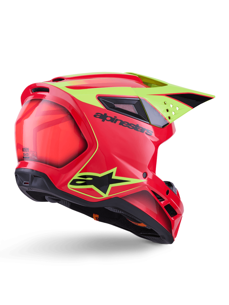 Alpinestars S-M3 Fray hjelm rød/fluo gul/svart