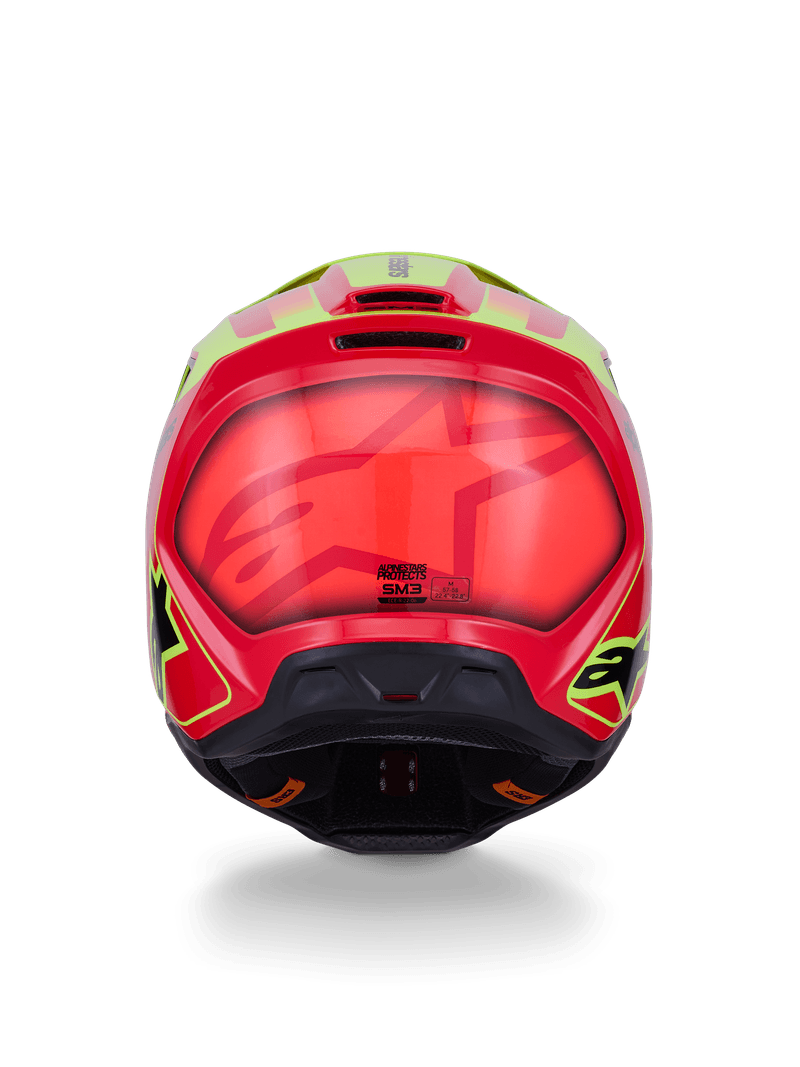 Alpinestars S-M3 Fray hjelm rød/fluo gul/svart