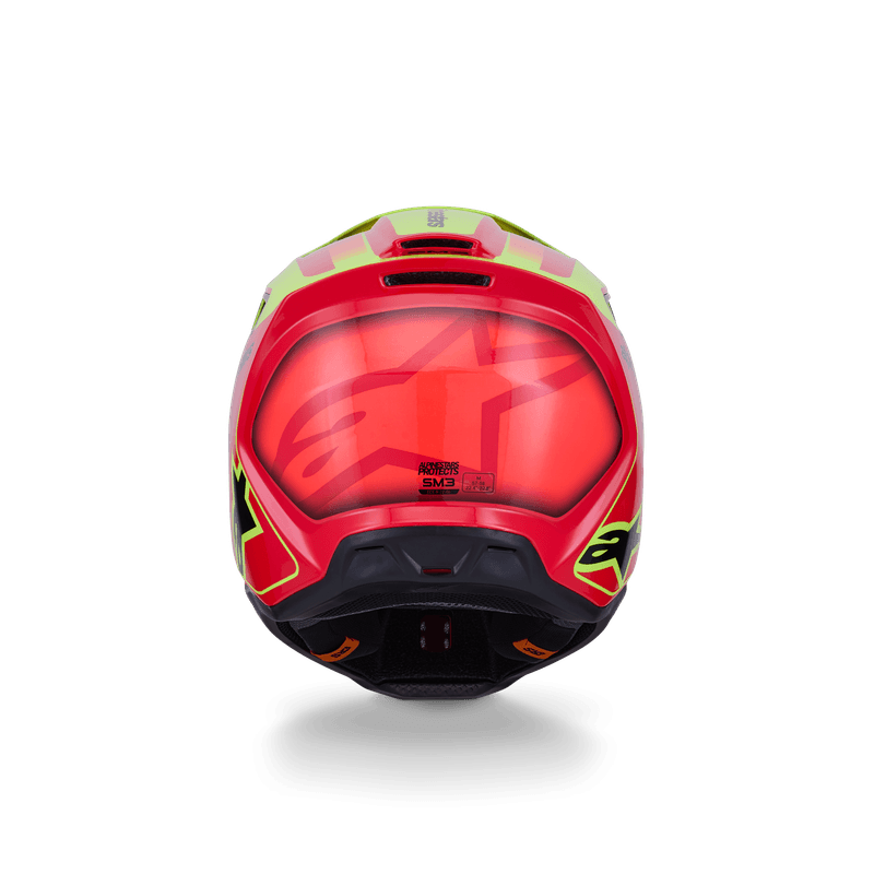 Alpinestars S-M3 Fray hjelm rød/fluo gul/svart
