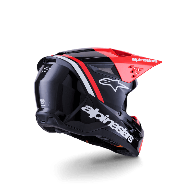 Alpinestars S-M3 Radium hjelm svart/fluo rød/hvit