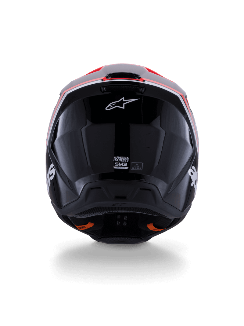 Alpinestars S-M3 Radium hjelm svart/fluo rød/hvit